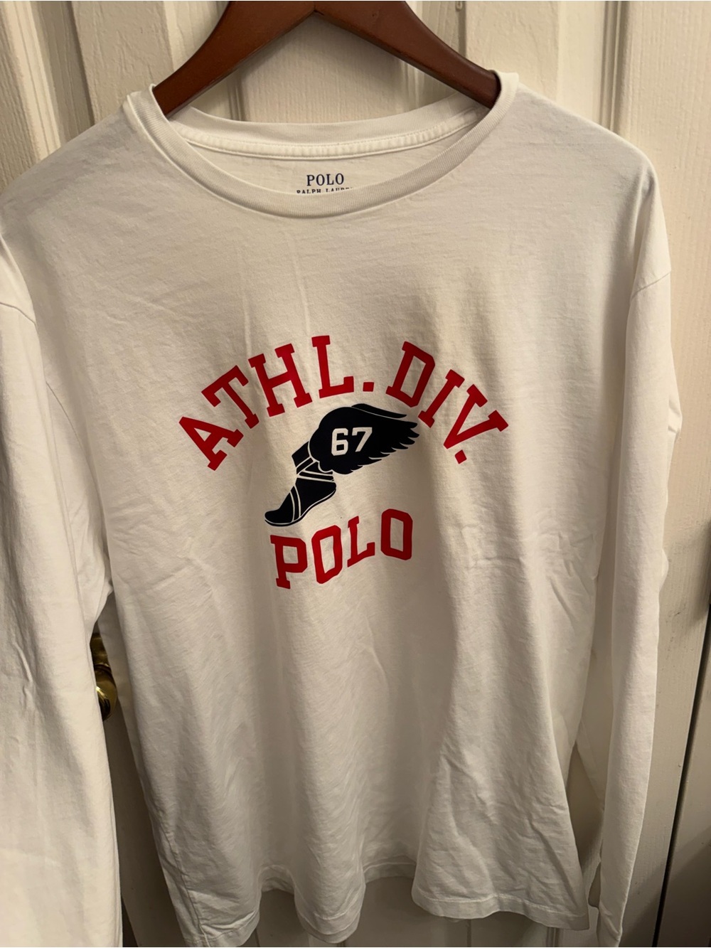 Polo by Ralph Lauren White Tee with Navy Neck Print